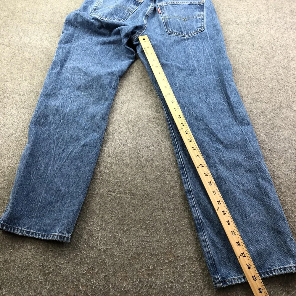 Levis 501 90s Jeans Womens 28 Blue Medium Wash High Rise Relaxed Straight - Picture 8 of 12